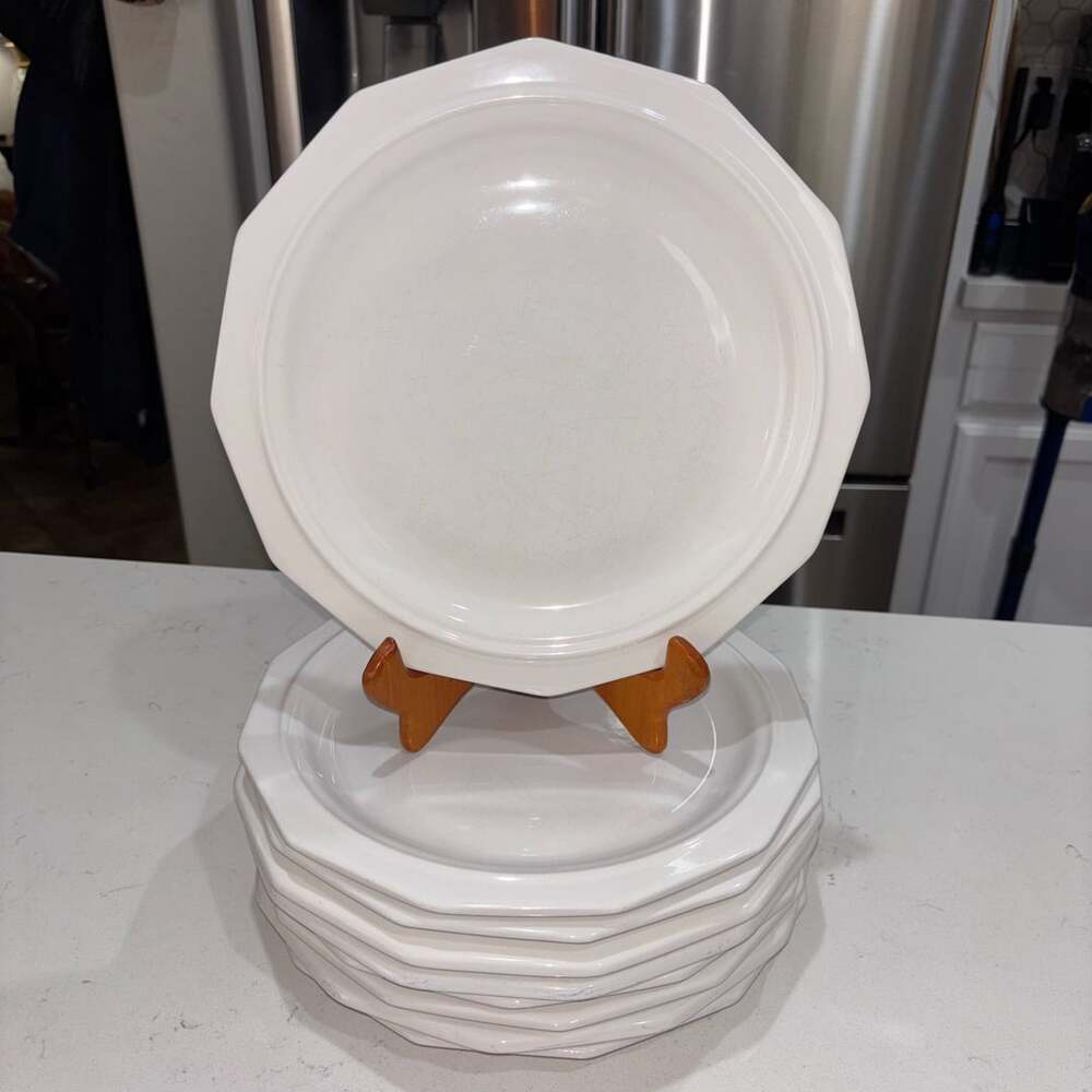 Vintage Pfaltzgraff Heritage White Dinner Plates Set of 9